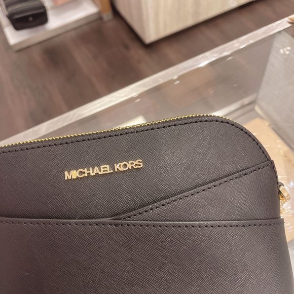 MK Small Dome PVC Crossbody Bag Black - Picture 2 of 6